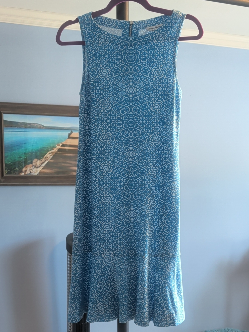 Tommy Bahama Light Blue Printed Sleeveless Shift Dress